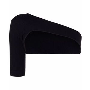 Sophisticated Black One sleeve cropped top